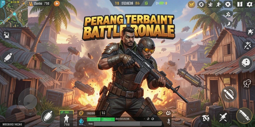 Screenshot gameplay Battle Royale yang mendebarkan di 71H.