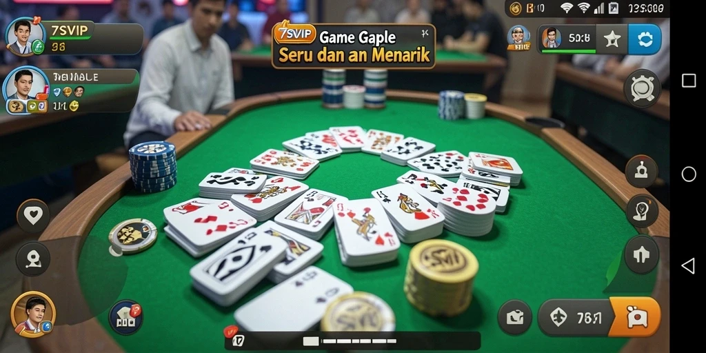 Tampilan menarik dari gameplay Gaple di 7SVIP.
