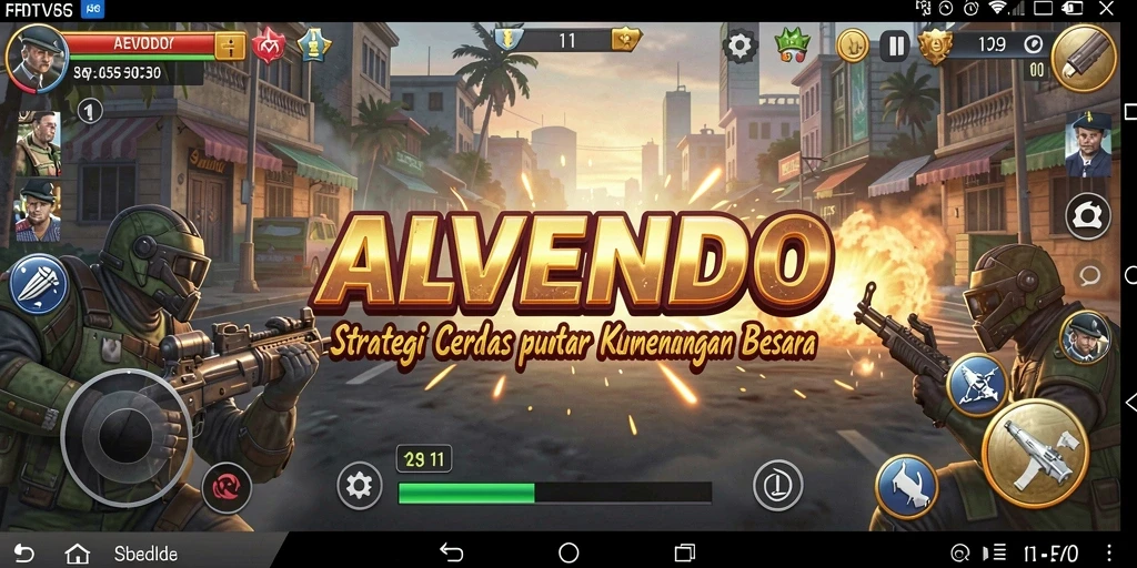 Screenshot gameplay ALVENDO menunjukkan aksi strategis yang menegangkan.