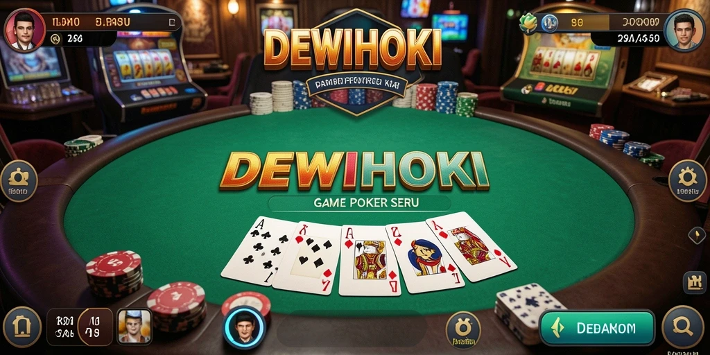 Tampilan menarik dari gameplay Poker DEWIHOKI yang mendebarkan.