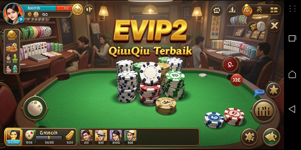 Tampilan gameplay QiuQiu yang seru dan interaktif di EVIP2.