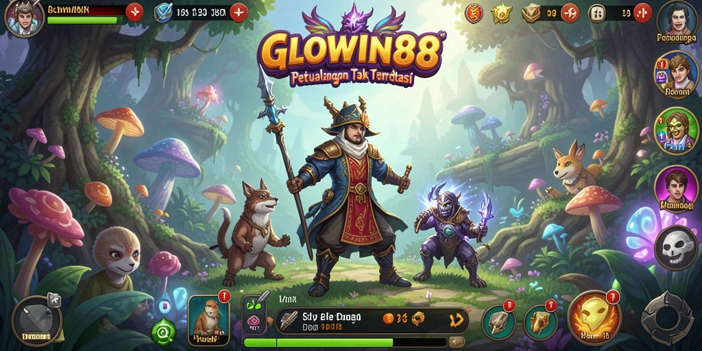 Tangkapan layar utama GLOWIN88 menampilkan sebuah momen menegangkan dalam petualangan.