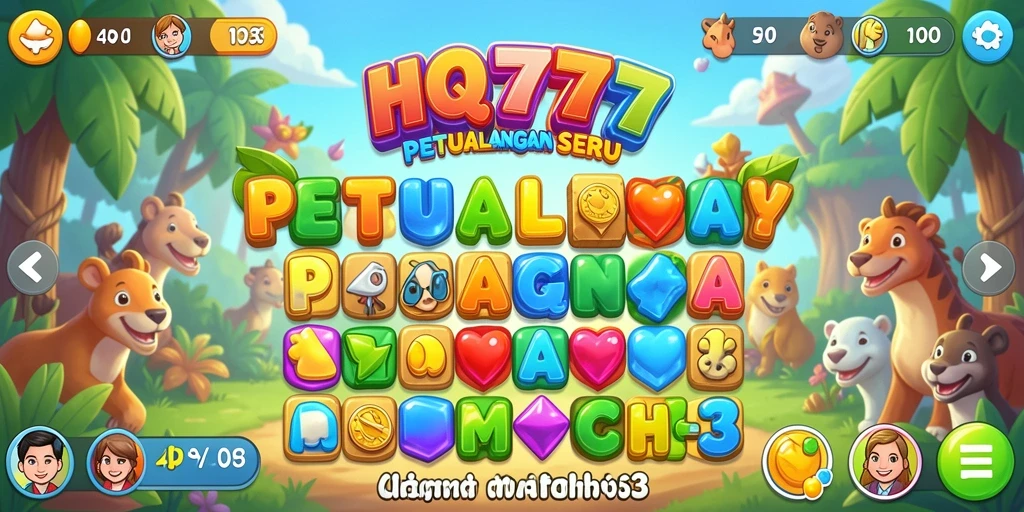 Screenshot utama HQ777 menunjukkan gameplay Match-3 yang menantang dan seru.