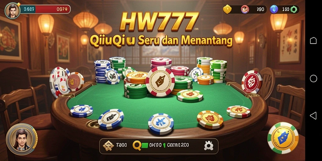 Screenshot gameplay HW777 menampilkan aksi seru permainan QiuQiu.