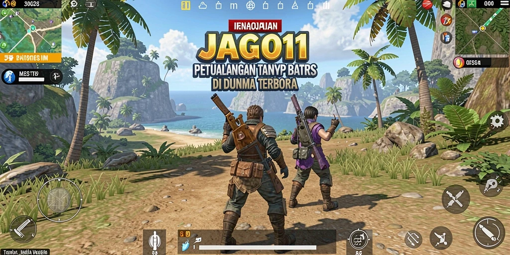 Tampilan gameplay JAGO11 dengan eksplorasi dunia terbuka yang luas.