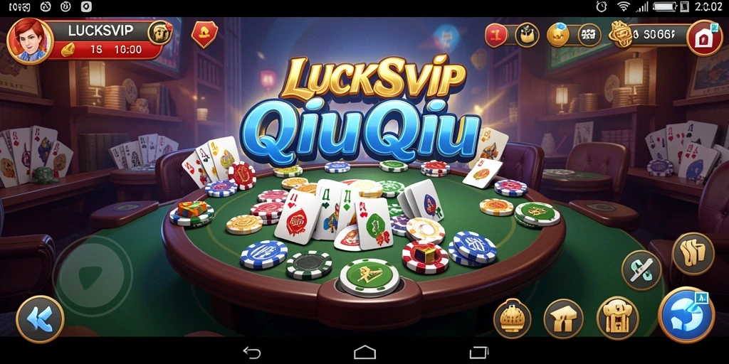 Tampilan gameplay seru QiuQiu dalam LUCKSVIP.