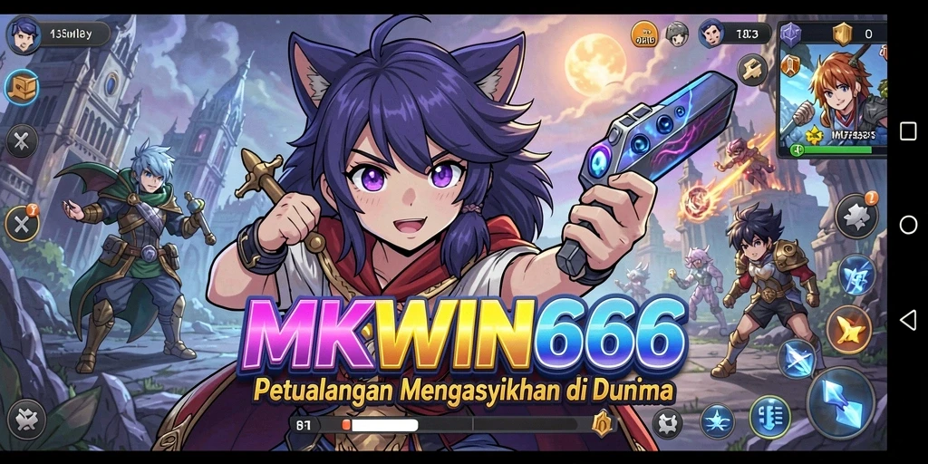 Tampilan gameplay MKWIN666 dengan karakter anime seru.