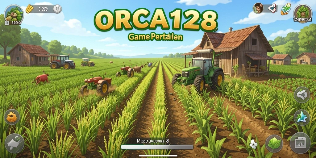 Tampilan gameplay Farming yang menarik di ORCA128.