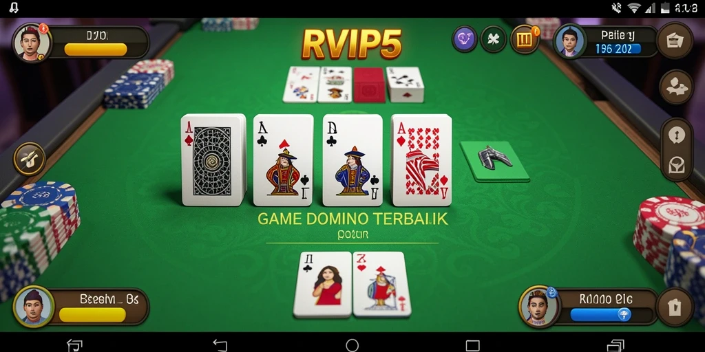 Screenshot gameplay RVIP5 menunjukkan inti dari permainan Domino yang seru.