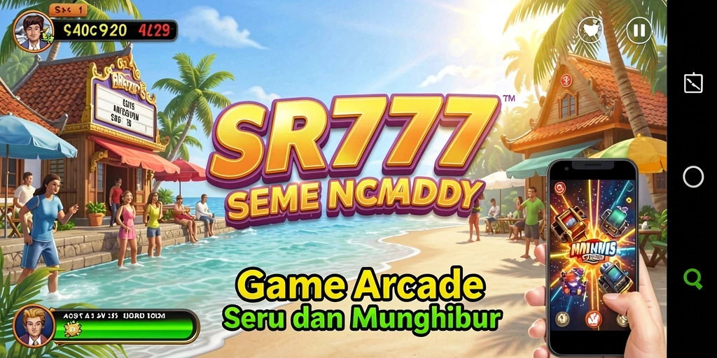 Screenshot utama SR777 menampilkan gameplay arcade yang seru dan mendebarkan.