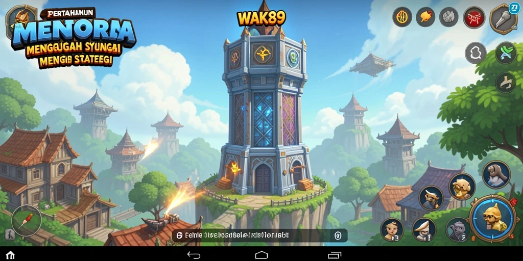 Tampilan permainan WAK89 yang intens dalam Tower Defense.