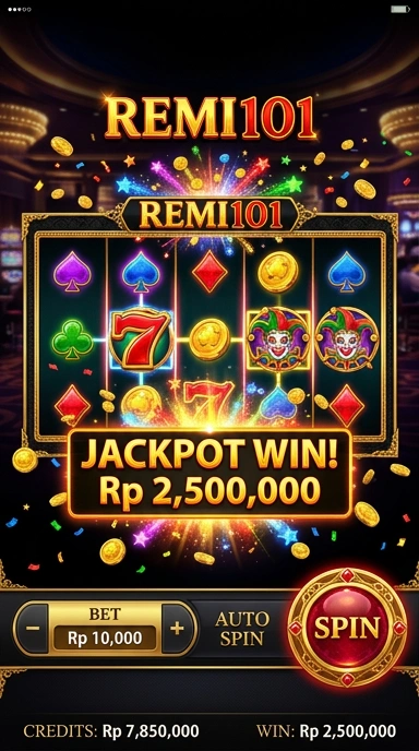 Tampilan antarmuka pengguna remi101 yang intuitif.